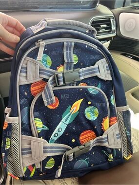 Pottery Barn Kids Navy Space Rocket & Planet Backpack